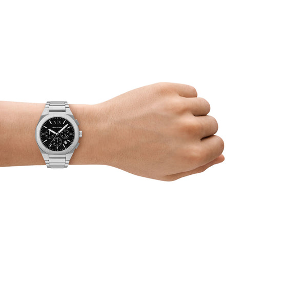 Orologio solo tempo Armani Exchange acciaio quadrante nero MISURA UNICA