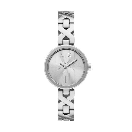 Orologio da donna Armani Exchange in acciaio con maglie a X MISURA UNICA