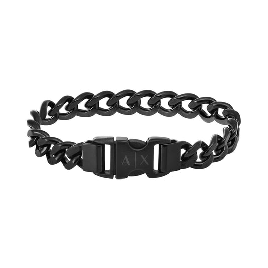 Bracciale Armani Exchange a catena in acciaio nero satinato 20 cm