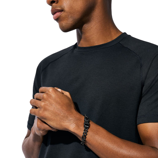 Bracciale Armani Exchange a catena in acciaio nero satinato 20 cm