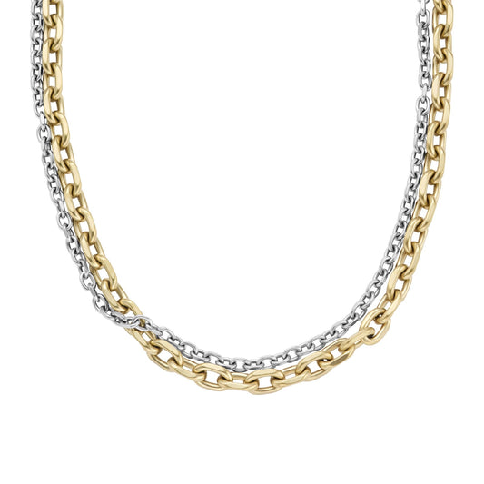 Collana multifilo Armani Exchange in acciaio bicolor dorato MISURA UNICA