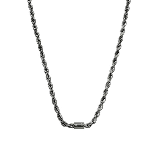 Collana girocollo da uomo Armani Exchange in acciaio nero MISURA UNICA