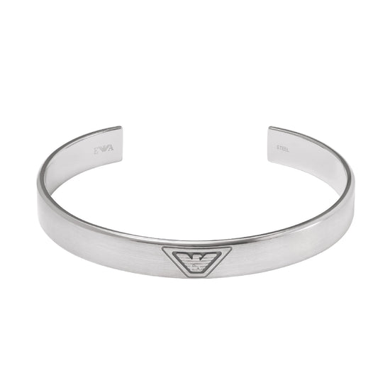 Bracciale rigido Armani in acciaio inossidabile di colore argento AR.EGS3127040