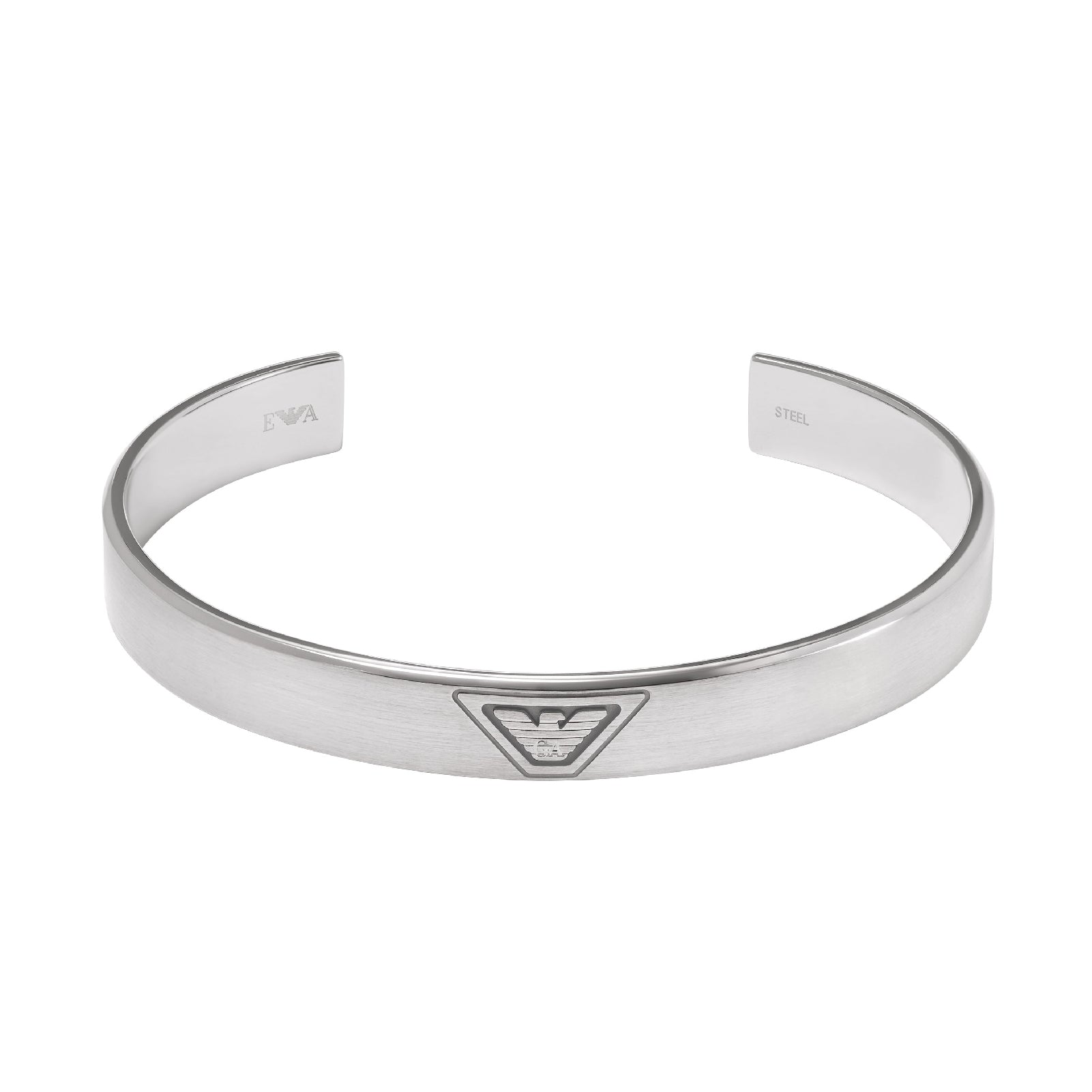 Bracciale rigido Armani in acciaio inossidabile di colore argento AR.EGS3127040