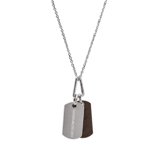 Collana da uomo Armani in acciaio con piastrina pendente MISURA UNICA