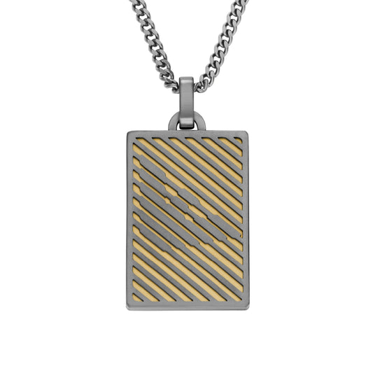 Collana da uomo Armani in acciaio con targhetta e logo MISURA UNICA