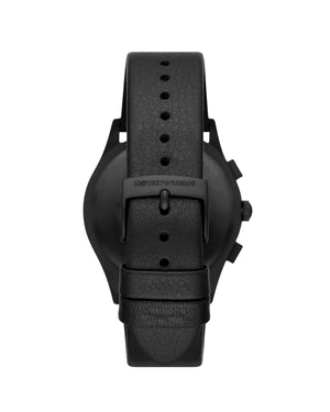 Cofanetto con orologio e bracciale da uomo Emporio Armani cassa 42 mm in acciaio nero e cinturino in pelle nera AR80070SET