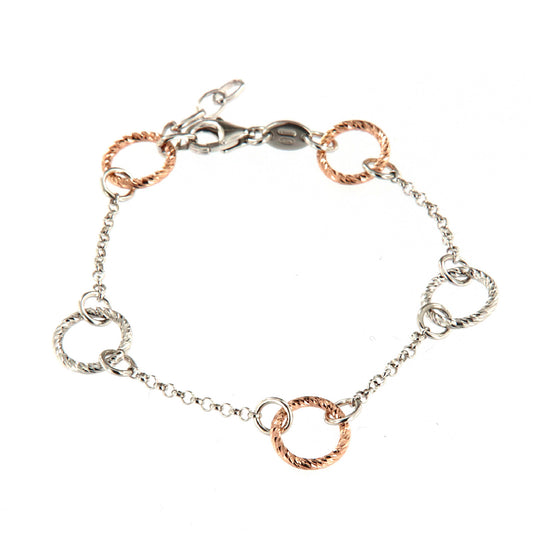 Bracciale da donna Fraboso in argento bicolor rosé e rodiato B.BR03232BC