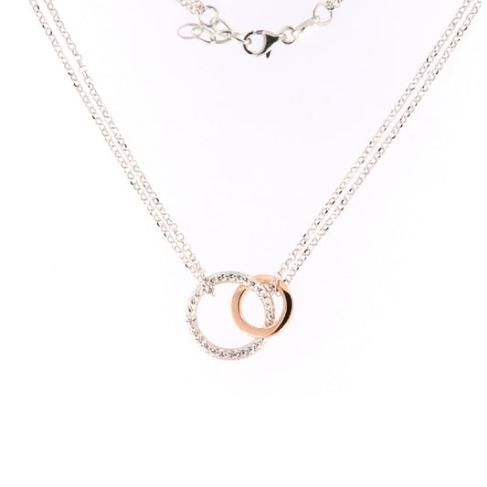 Collana catena donna Fraboso in argento bicolor rosé e rodiato B.GR10581BC