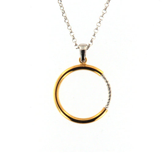 Collana catena donna Fraboso in argento bicolor oro e rodiato B.GR10625BP