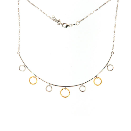 Collana catena da donna Fraboso in argento bicolor oro e rodiato B.GR10632BP