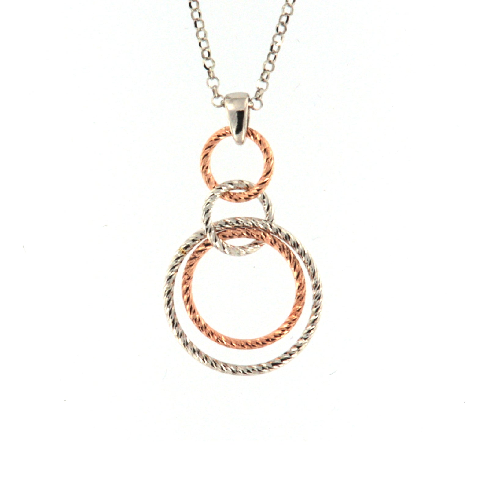 Collana girocollo da donna Fraboso in argento bicolor rosé e rodio B.GR10690BC