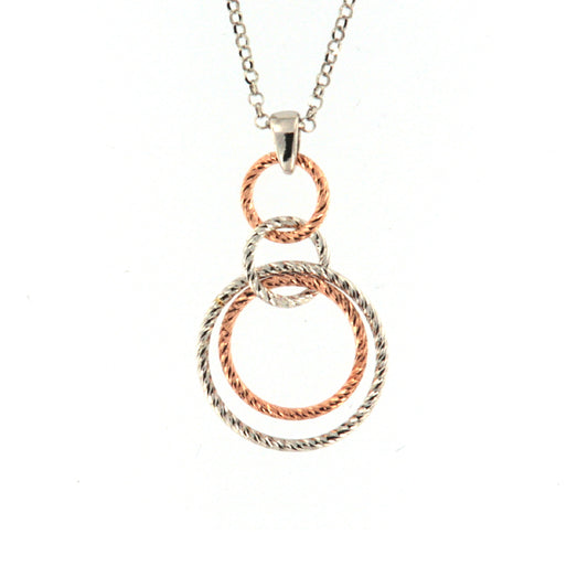 Collana girocollo da donna Fraboso in argento bicolor rosé e rodio B.GR10690BC