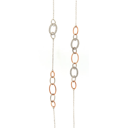 Collana lunga da donna Fraboso in argento bicolor rosé MISURA UNICA
