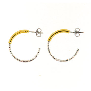 Orecchini a cerchio da donna Fraboso in argento 925 rodiato e oro B.OR10661BP