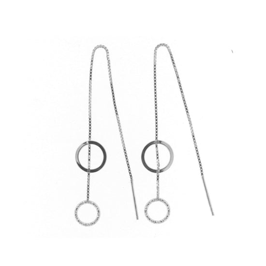 Orecchini pendenti Fraboso in argento 925 rodiato con cerchi B.OR10714RH