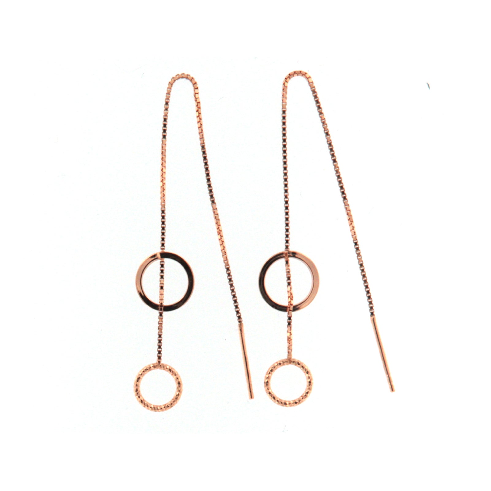 Orecchini pendenti Fraboso in argento 925 rosé con cerchi finali B.OR10714RO