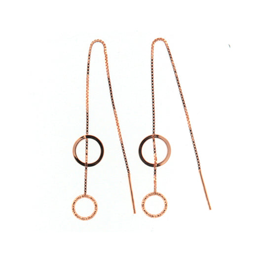 Orecchini pendenti Fraboso in argento 925 rosé con cerchi finali B.OR10714RO