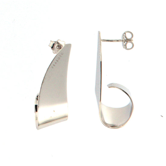 Orecchini pendenti Fraboso in argento 925 rodiato piatti ricurvi B.OR10721RH