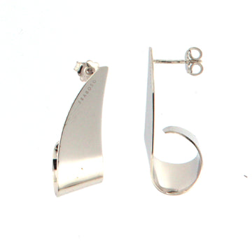 Orecchini pendenti Fraboso in argento 925 rodiato piatti ricurvi B.OR10721RH