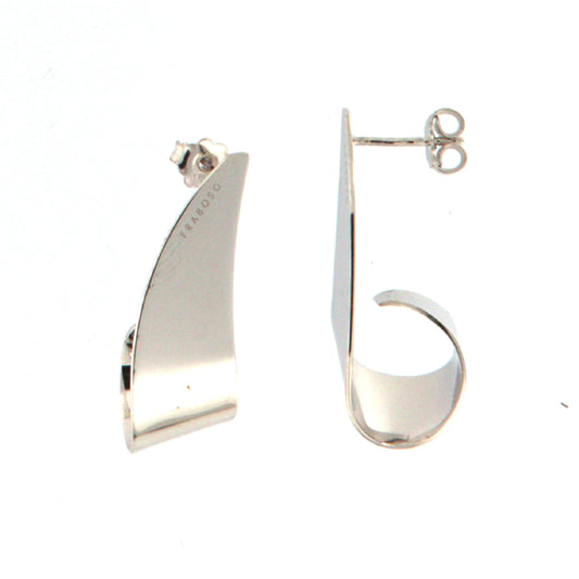 Orecchini pendenti Fraboso in argento 925 rodiato piatti ricurvi B.OR10721RH
