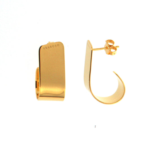 Orecchini pendenti Fraboso in argento 925 dorato piatti ricurvi B.OR10722PL