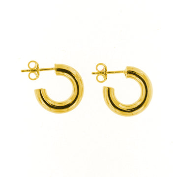 Orecchini a cerchio Fraboso in argento 925 dorato gambo spesso B.OR10749PL