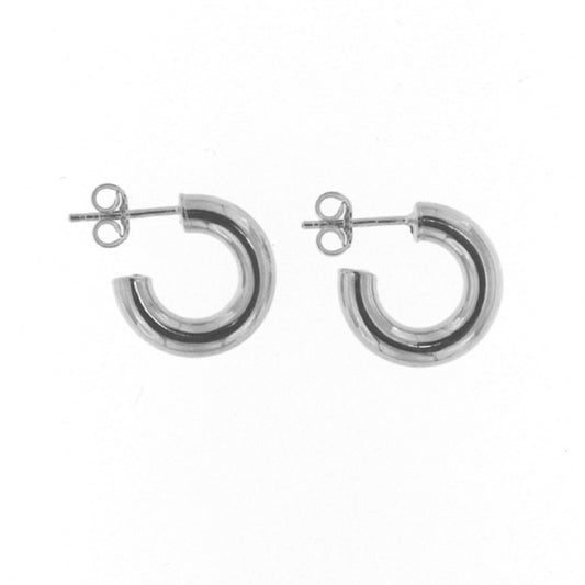 Orecchini a cerchio Fraboso in argento 925 rodiato gambo spesso B.OR10749RH