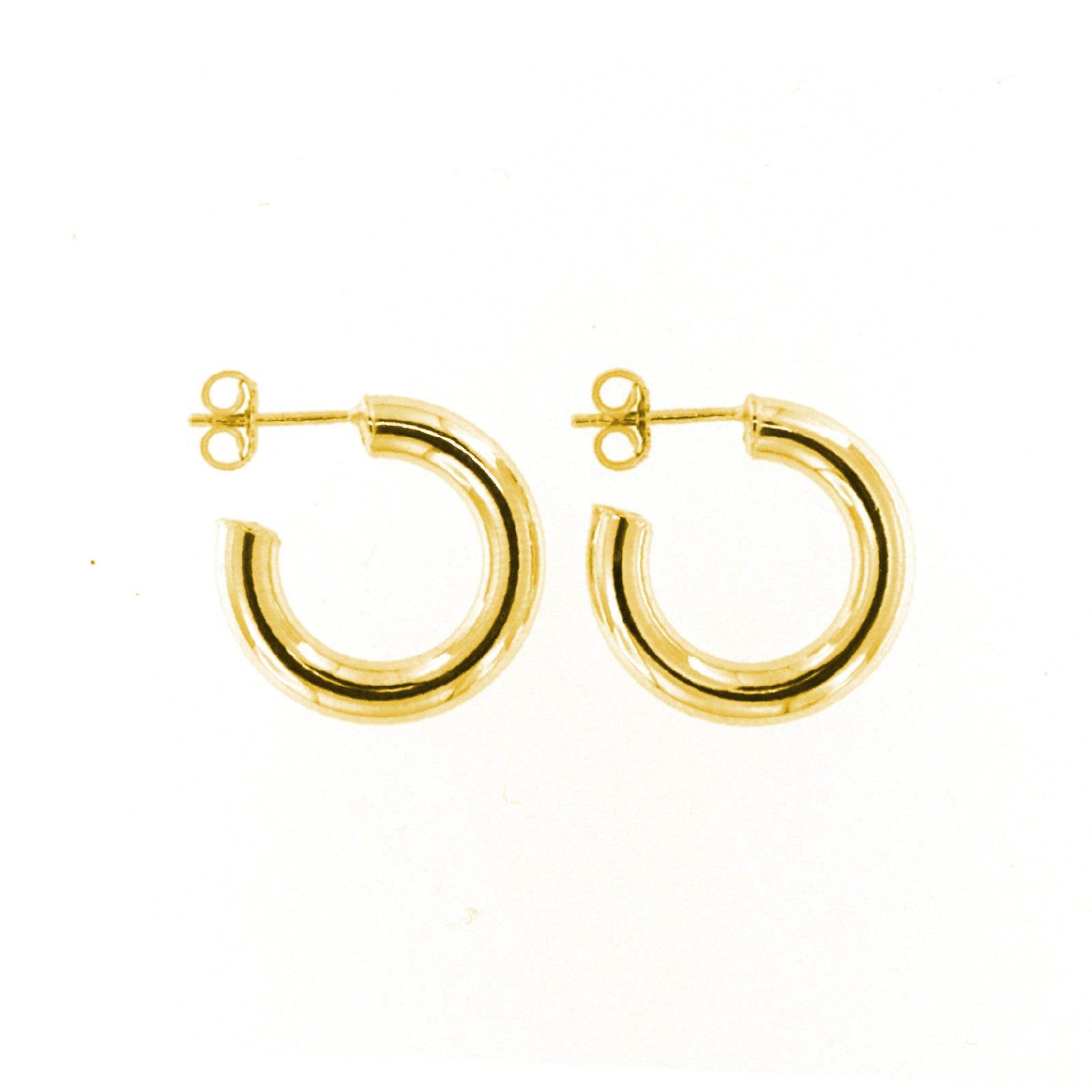 Orecchini a cerchio Fraboso in argento dorato gambo spesso B.OR10750PL