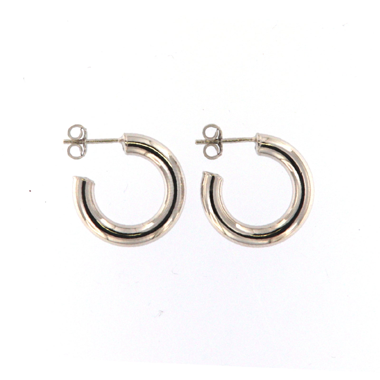 Orecchini a cerchio Fraboso in argento rodiato gambo spesso B.OR10750RH