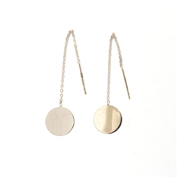 Orecchini pendenti Fraboso in argento rodiato con cerchi piatti B.OR10760RH