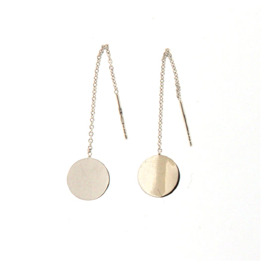 Orecchini pendenti Fraboso in argento rodiato con cerchi piatti B.OR10760RH