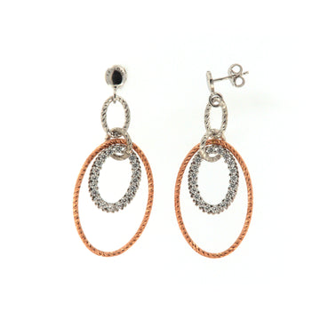 Orecchini da donna Fraboso in argento bicolor rosé MISURA UNICA