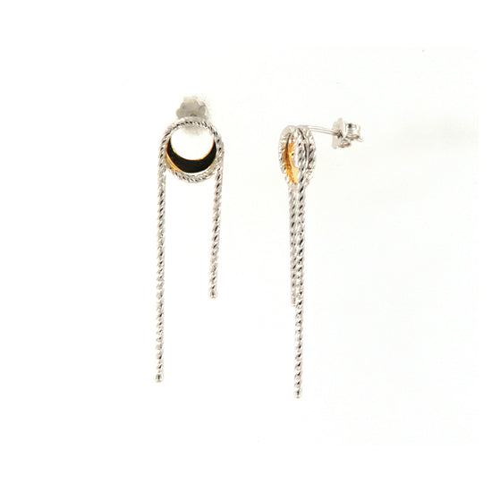 Orecchini donna della Fraboso in argento bicolor rosé MISURA UNICA