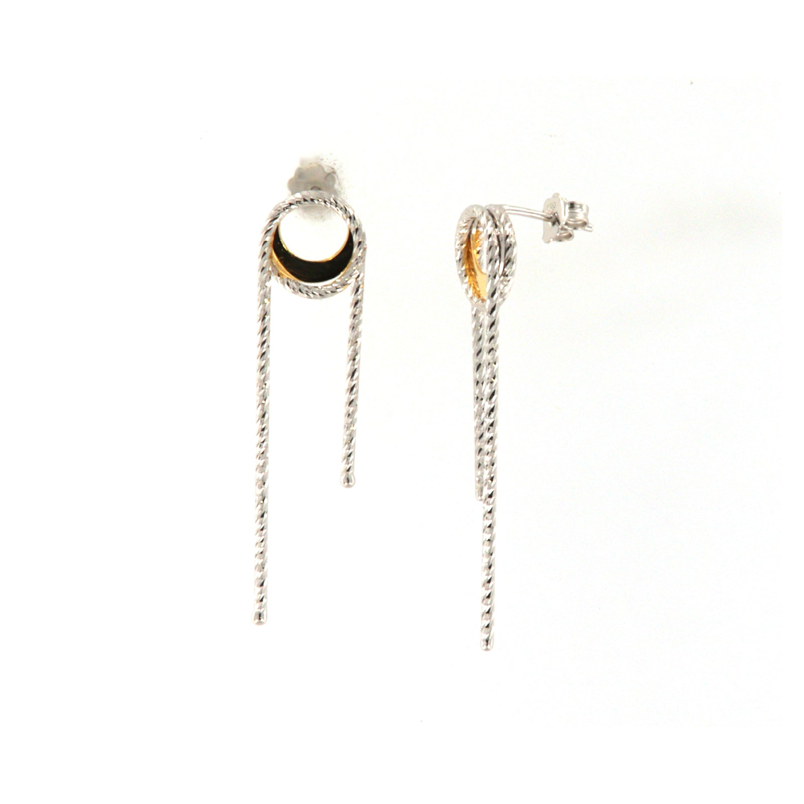 Orecchini donna della Fraboso in argento bicolor rosé MISURA UNICA