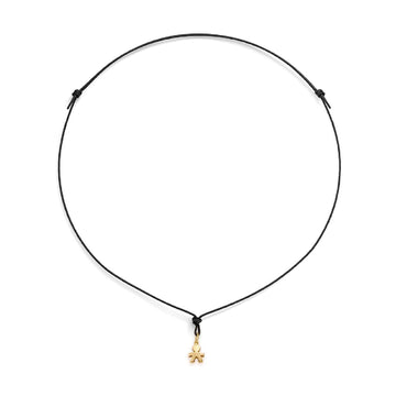 Collana leBebé ciondolo bimbo in oro 18kt con cordino nero MISURA UNICA