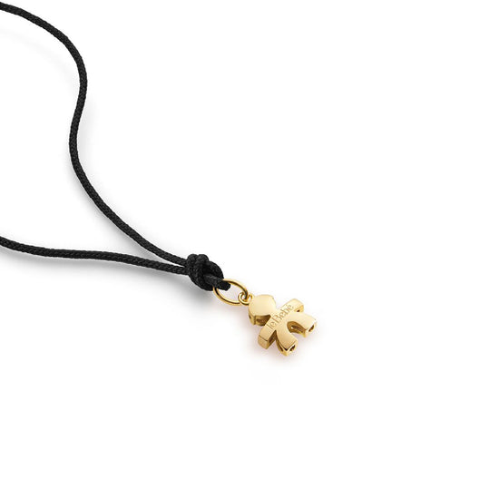 Collana leBebé ciondolo bimbo in oro 18kt con cordino nero MISURA UNICA
