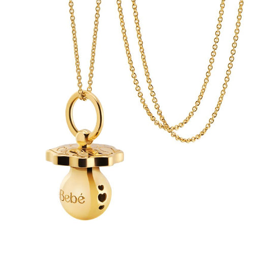 Collana lunga leBebé con ciondolo ciuccio in argento dorato MISURA UNICA