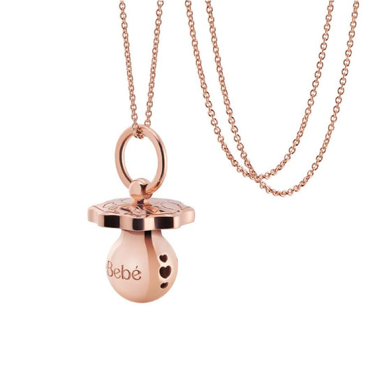 Collana lunga leBebé con ciondolo ciuccio in argento rosé MISURA UNICA