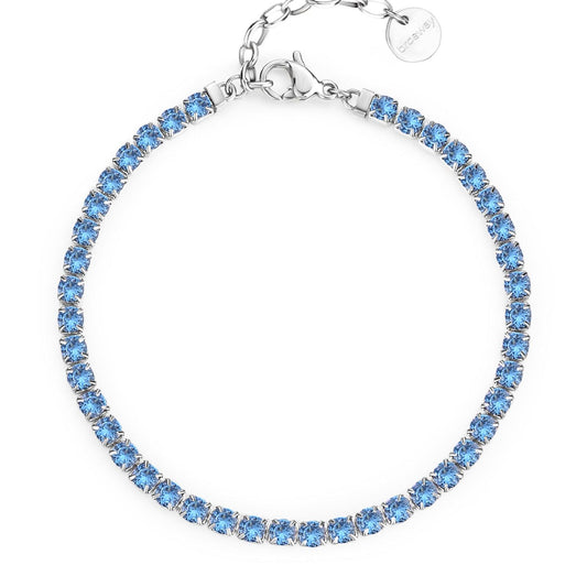 Bracciale tennis donna Brosway Desideri in acciaio con zirconi azzurri BEI089-1