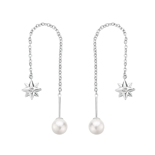 Orecchini donna Brosway Chakra in acciaio rosa dei venti perle e cristalli BHKE184-1