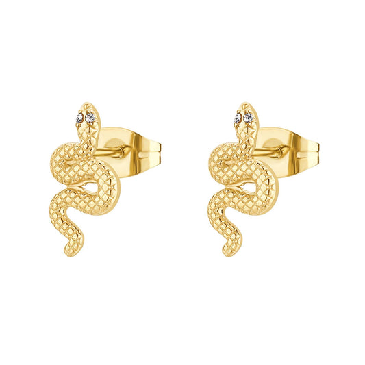 Orecchini a lobo Brosway Chakra donna acciaio dorato a forma di serpente BHKE195-1