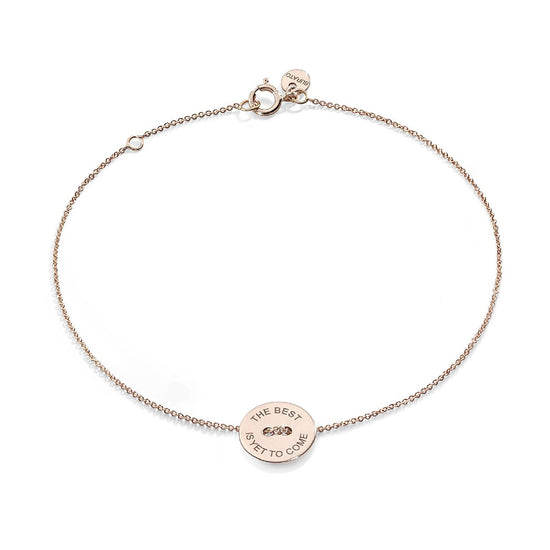 Bracciale catena Burato Paillettes donna oro rosa incisione the best is yet to come BN921-1