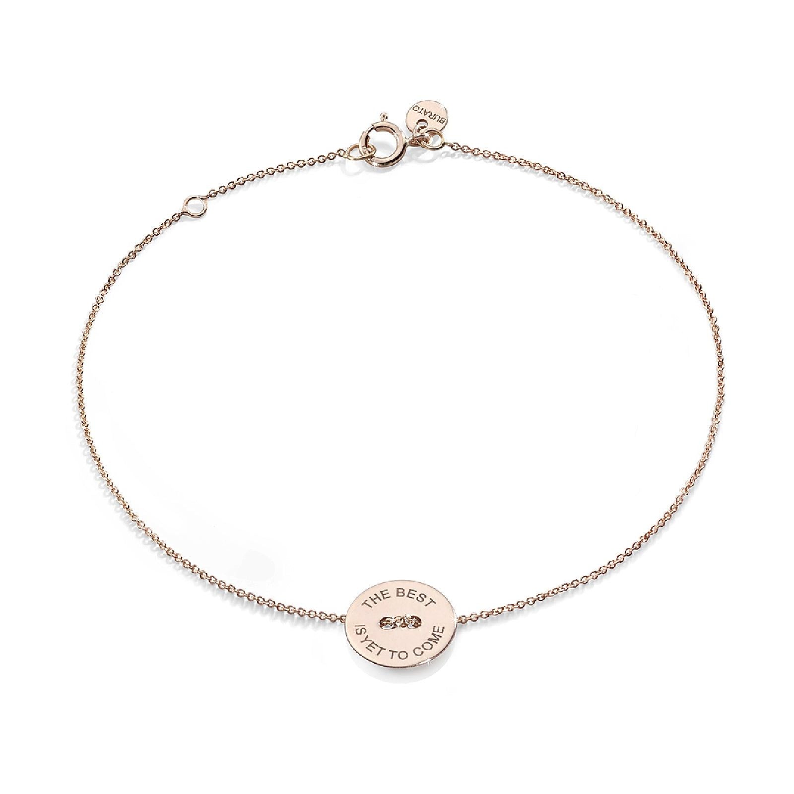 Bracciale catena Burato Paillettes donna oro rosa incisione the best is yet to come BN921-1