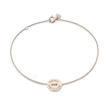 Bracciale catena Burato Paillettes donna oro rosa incisione the best is yet to come BN921-1