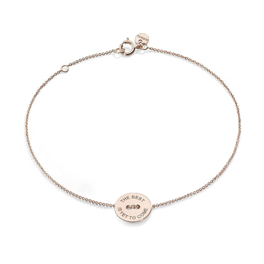 Bracciale catena Burato Paillettes donna oro rosa incisione the best is yet to come BN921-1