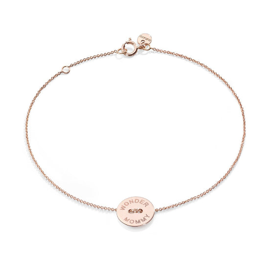 Bracciale Burato Paillettes donna oro rosa incisione wonder mommy BN979-1