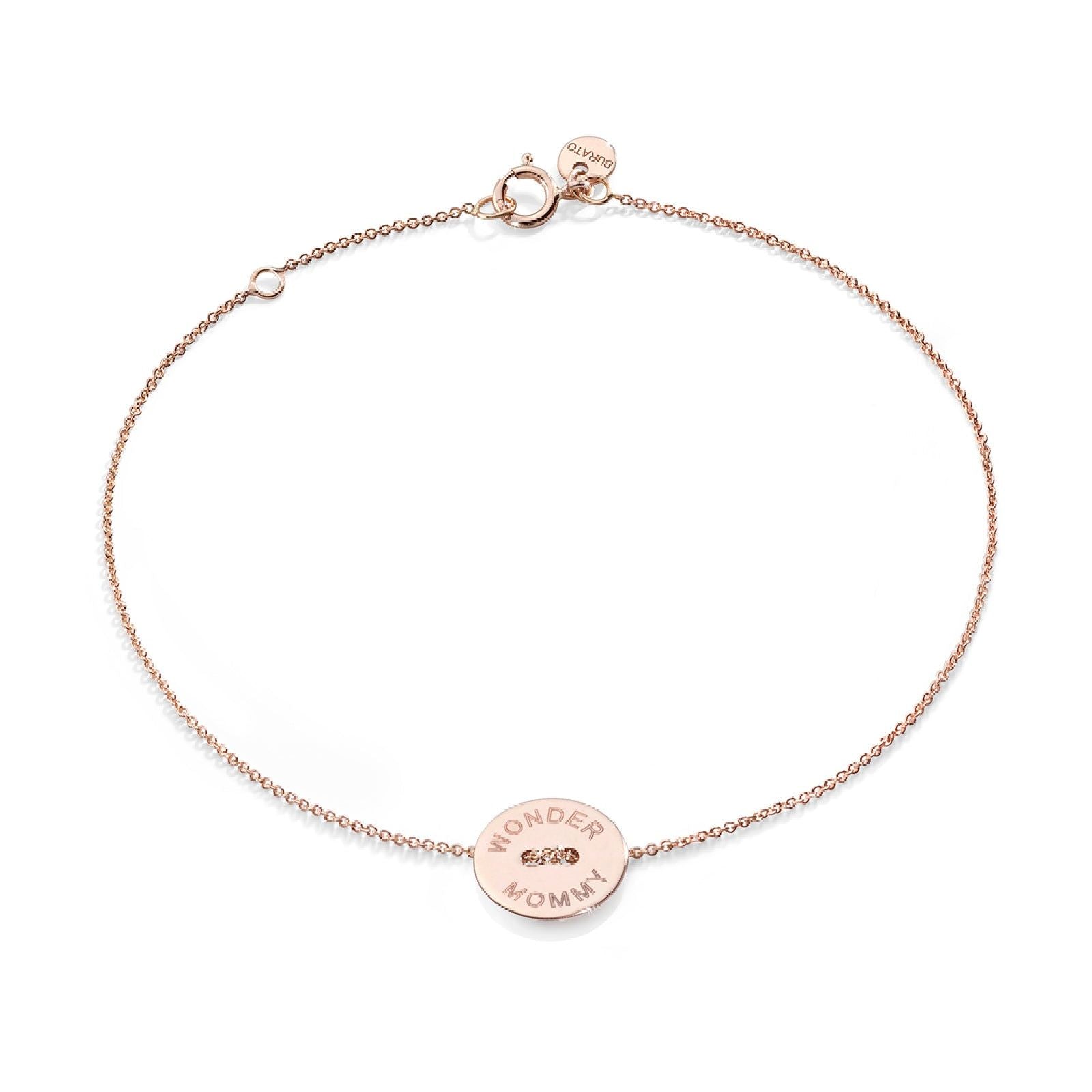 Bracciale Burato Paillettes donna oro rosa incisione wonder mommy BN979-1