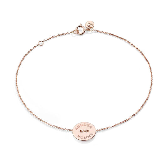 Bracciale Burato Paillettes donna oro rosa incisione wonder mommy BN979-1