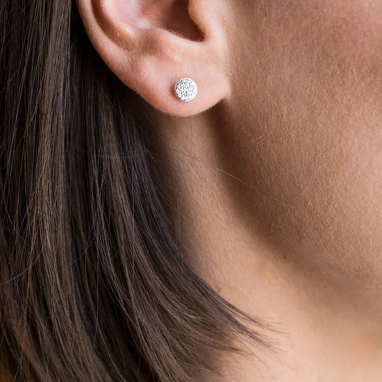 Mono orecchino Burato Paillettes donna oro bianco diamanti 0,09ct BO139-2